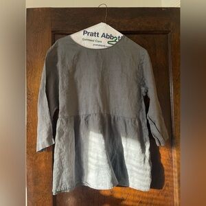 Pure Jill 100% Linen Peplum Top